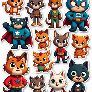 Cartoon Characters & Mascots - Sticker Sheet v40